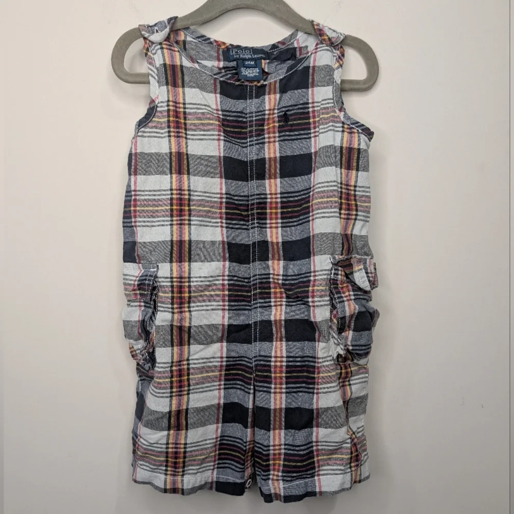 Polo Ralph Lauren Plaid Cotton Romper‎ — Size 24M